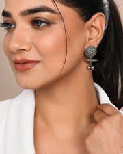 CHARVI SILVER LOOKALIKE DANGLER EARRINGS